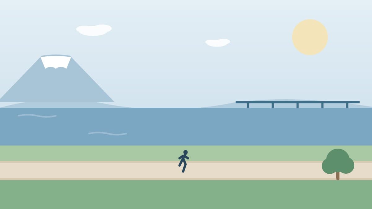 Tama River Embankment running course
